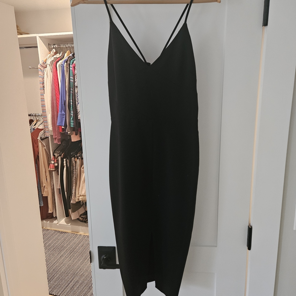 Likely Black Strappy Midi Dress